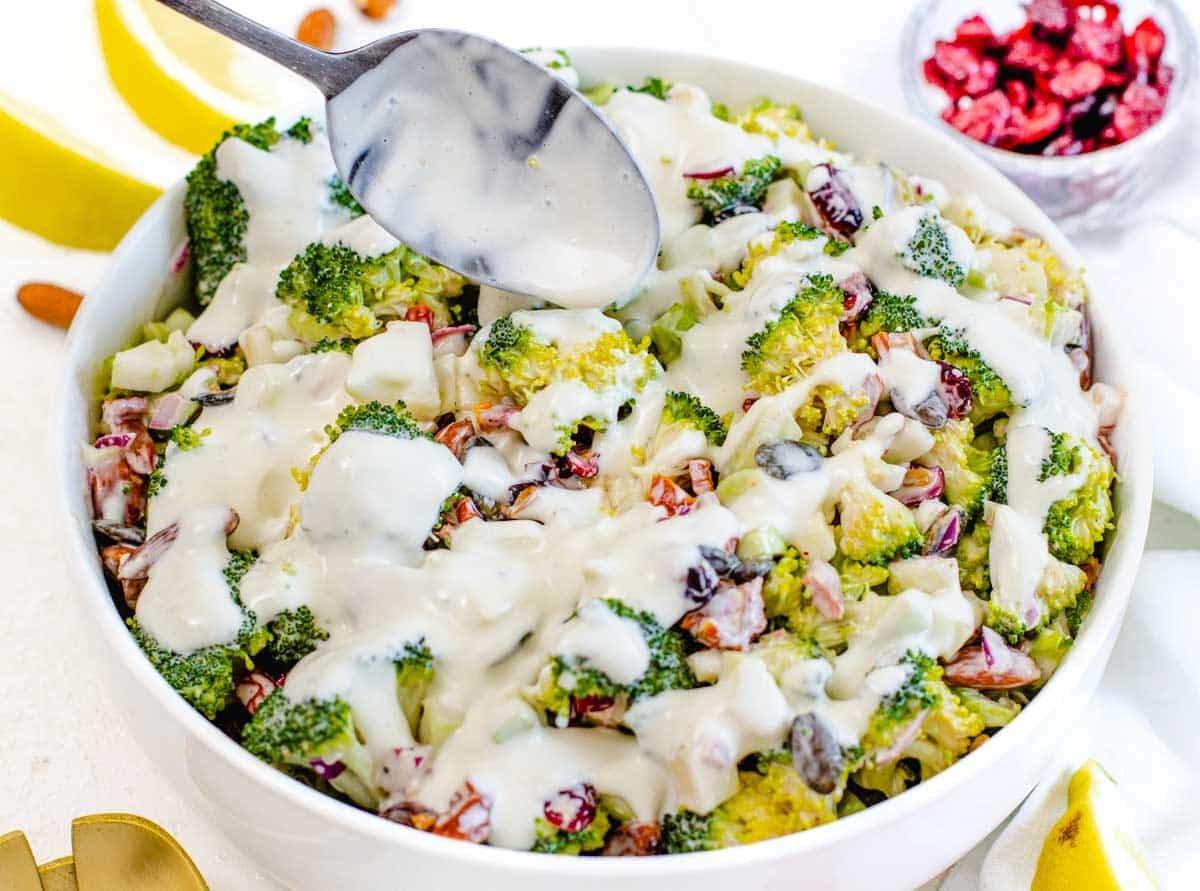 Broccoli Salad with extra mayonnaise dressing