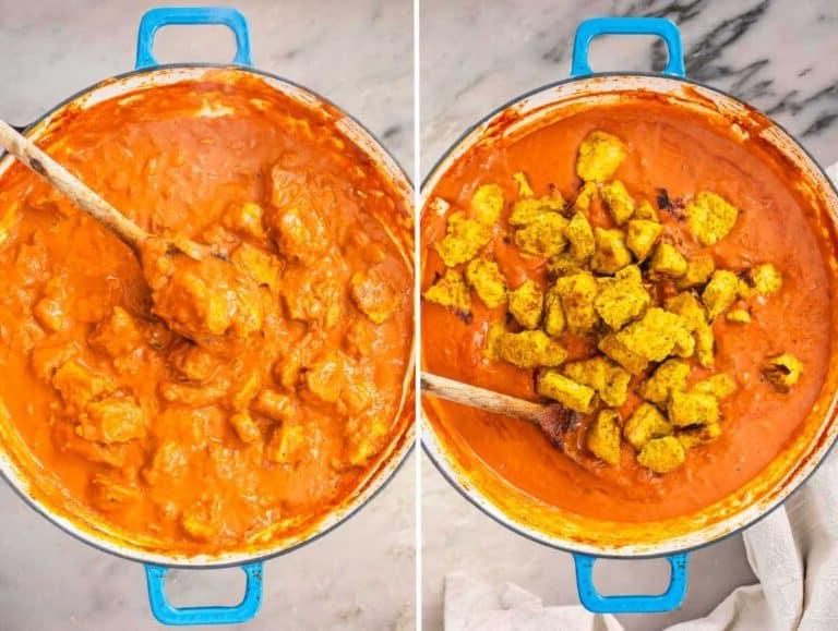 Tofu Tikka Masala in einer Pfanne.