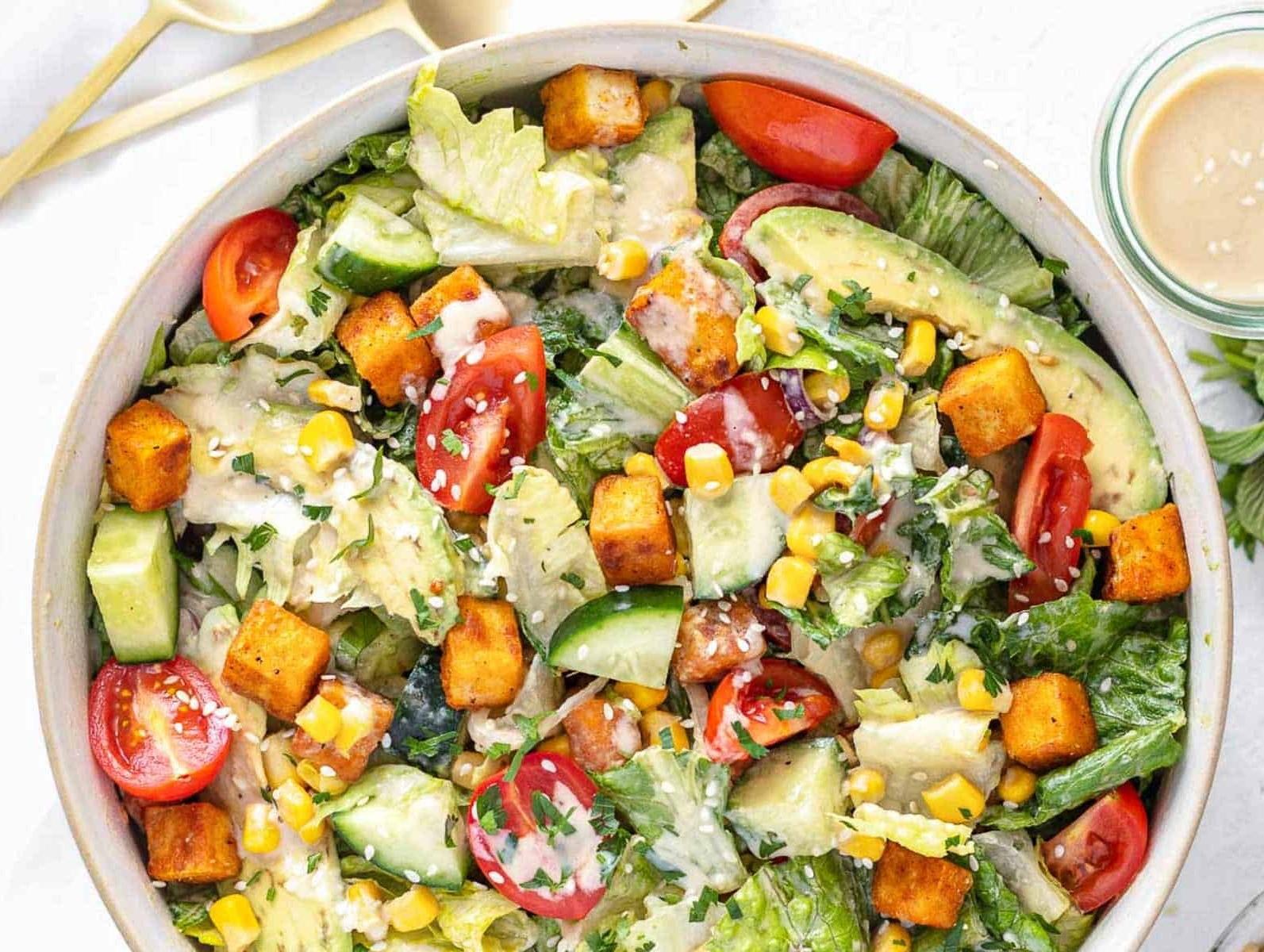 25 Avocado Rezepte 13 Tofusalat mit Dressing