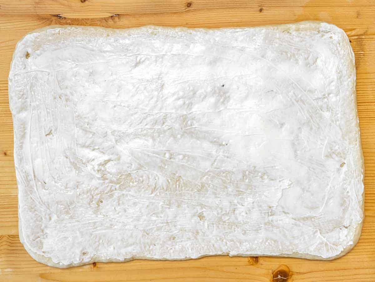 butterschicht auf teig