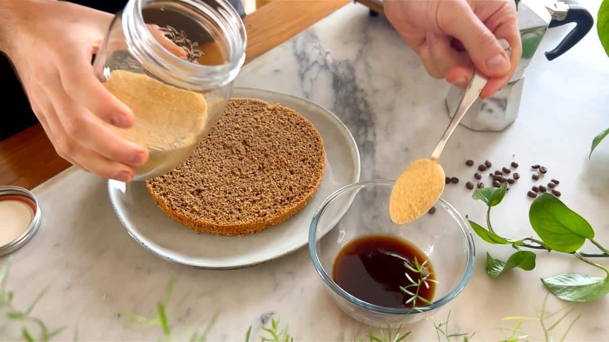 making the coffee syrup