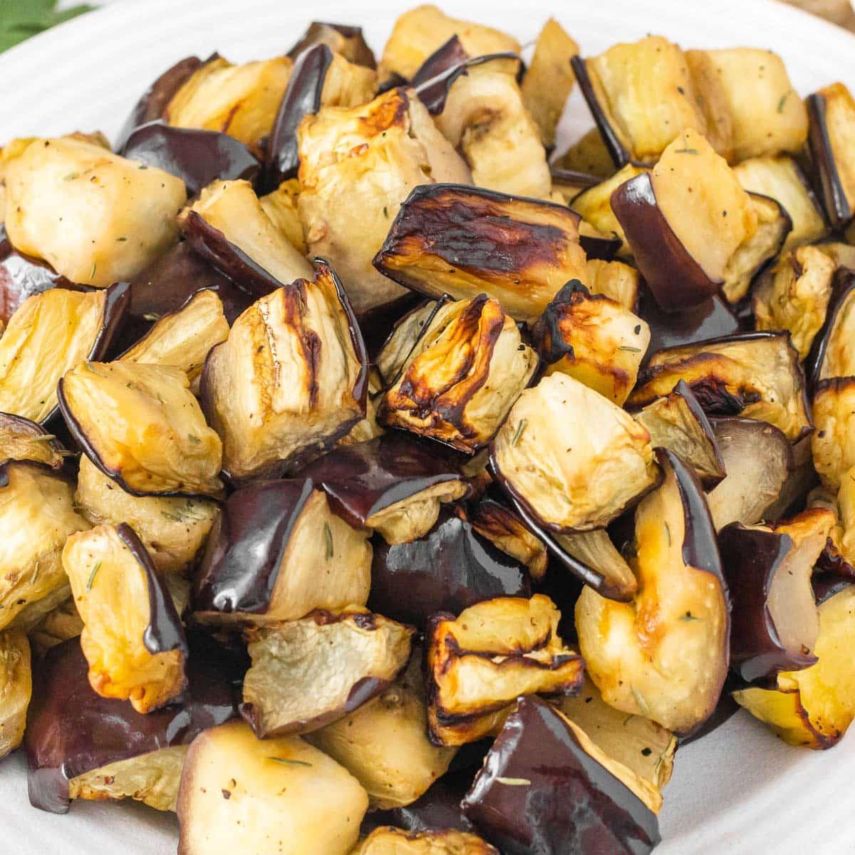 Aubergine aus der Heißluftfritteuse als Beilage