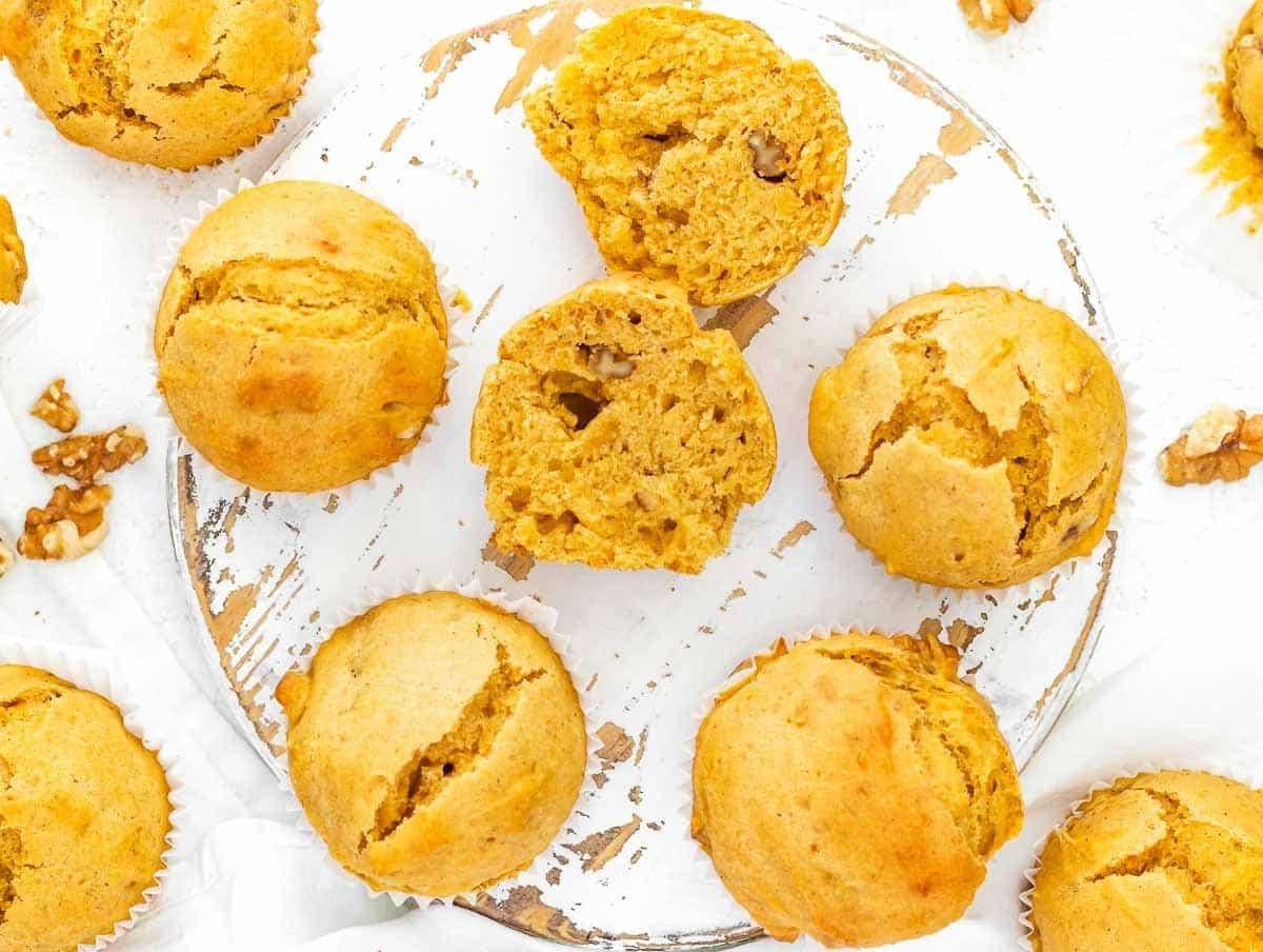 Süßkartoffel-Muffins halbiert