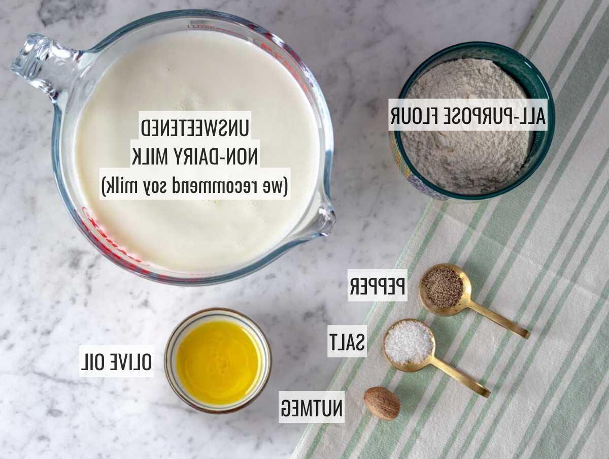 Zutaten für vegane weiße Soße