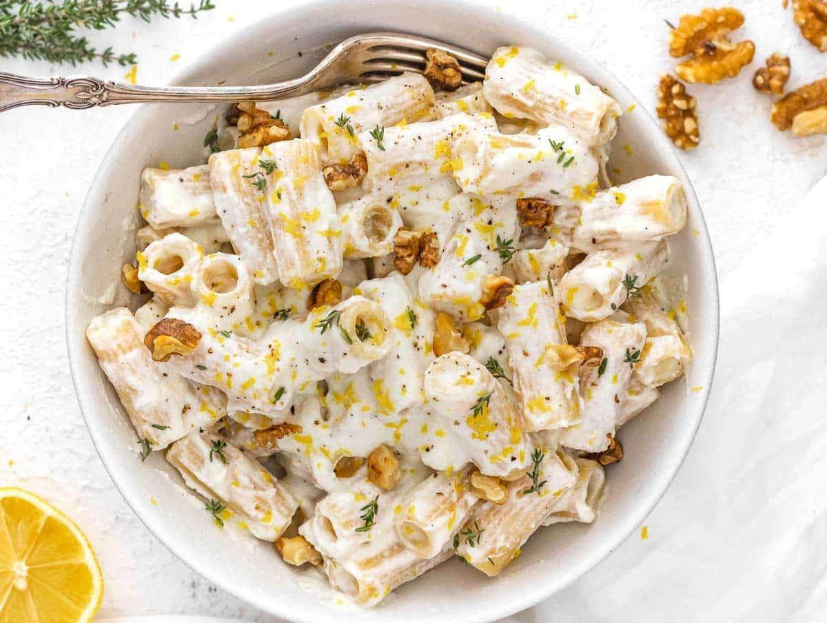 Rigatoni al Limone mit Walnüssen