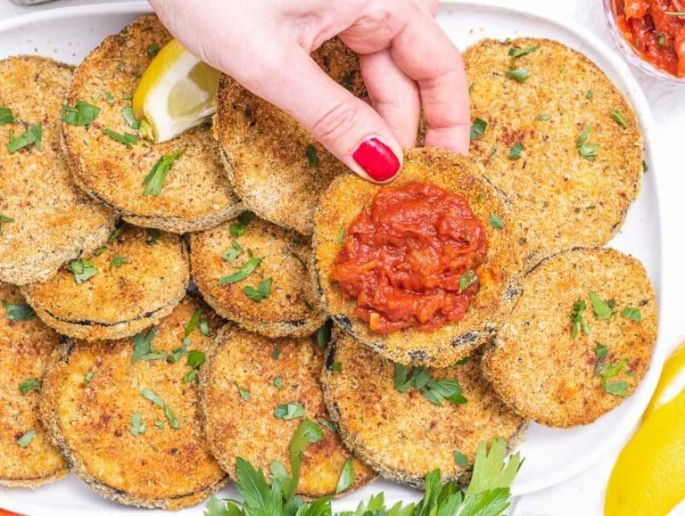 panierte Auberginen mit Marinara-Sauce