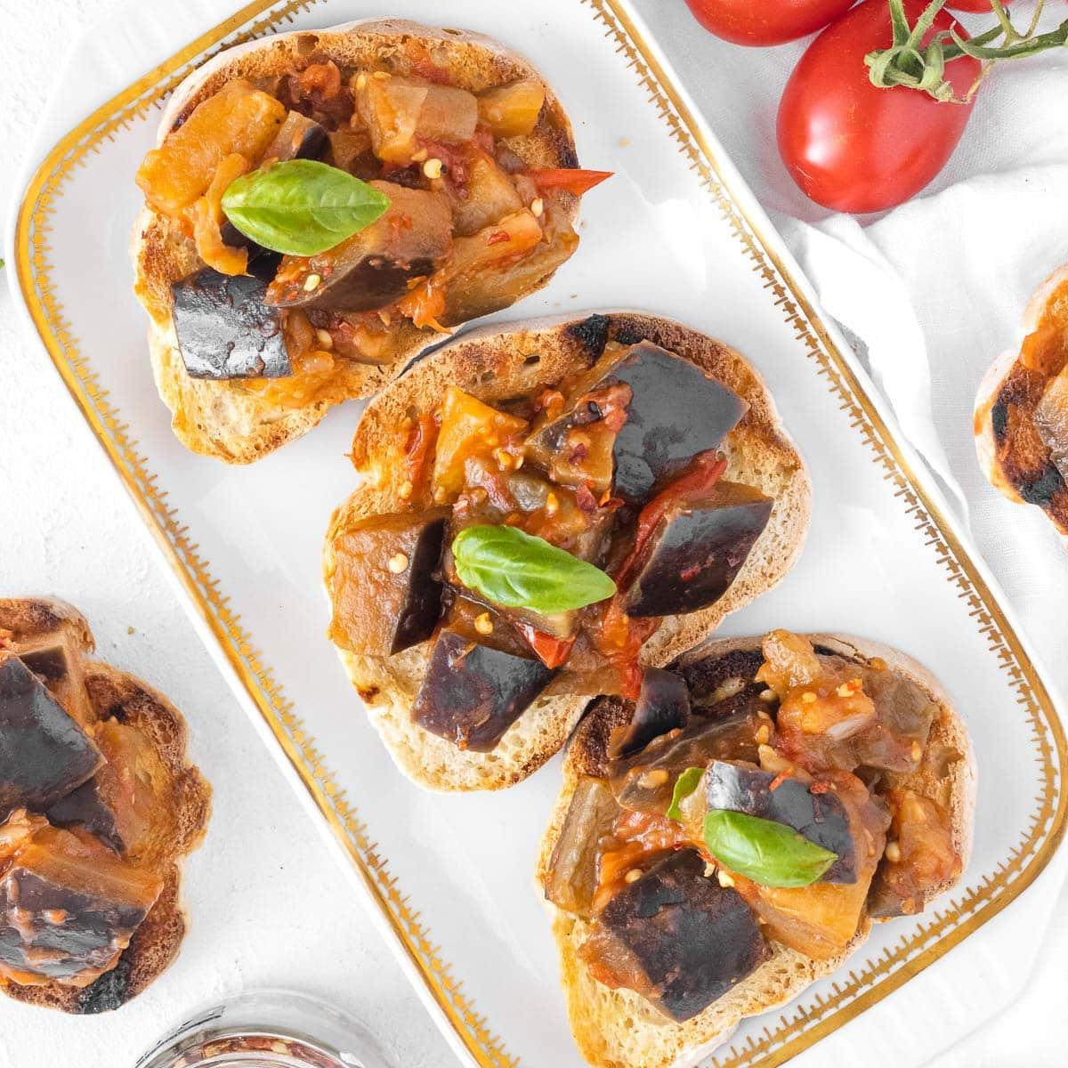 Auberginen Bruschetta