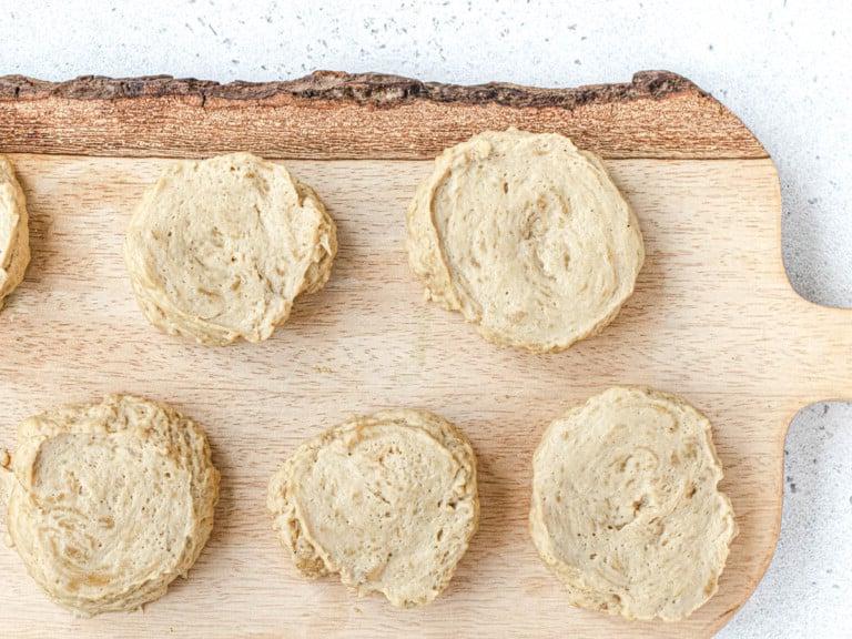 Geschnittener Seitan-Teig