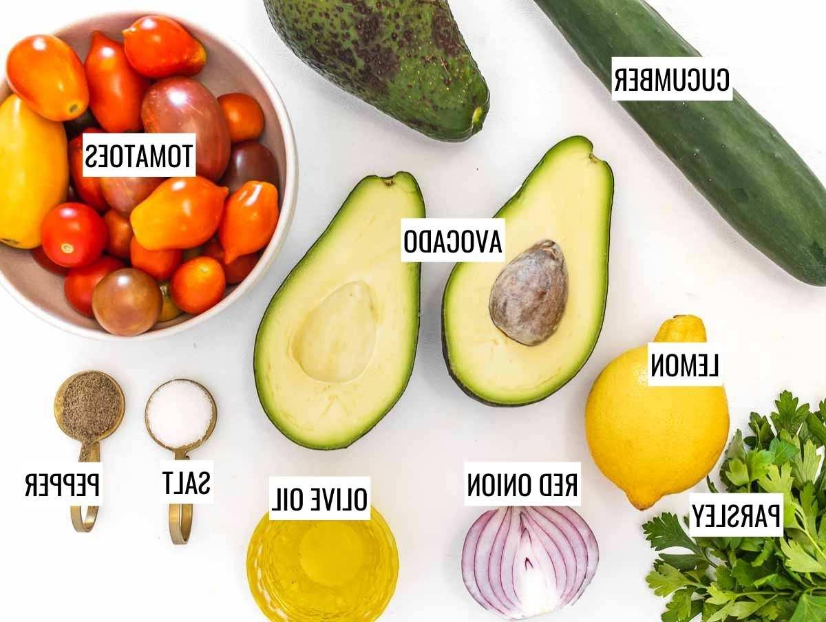 Zutaten für Avocado-Salat