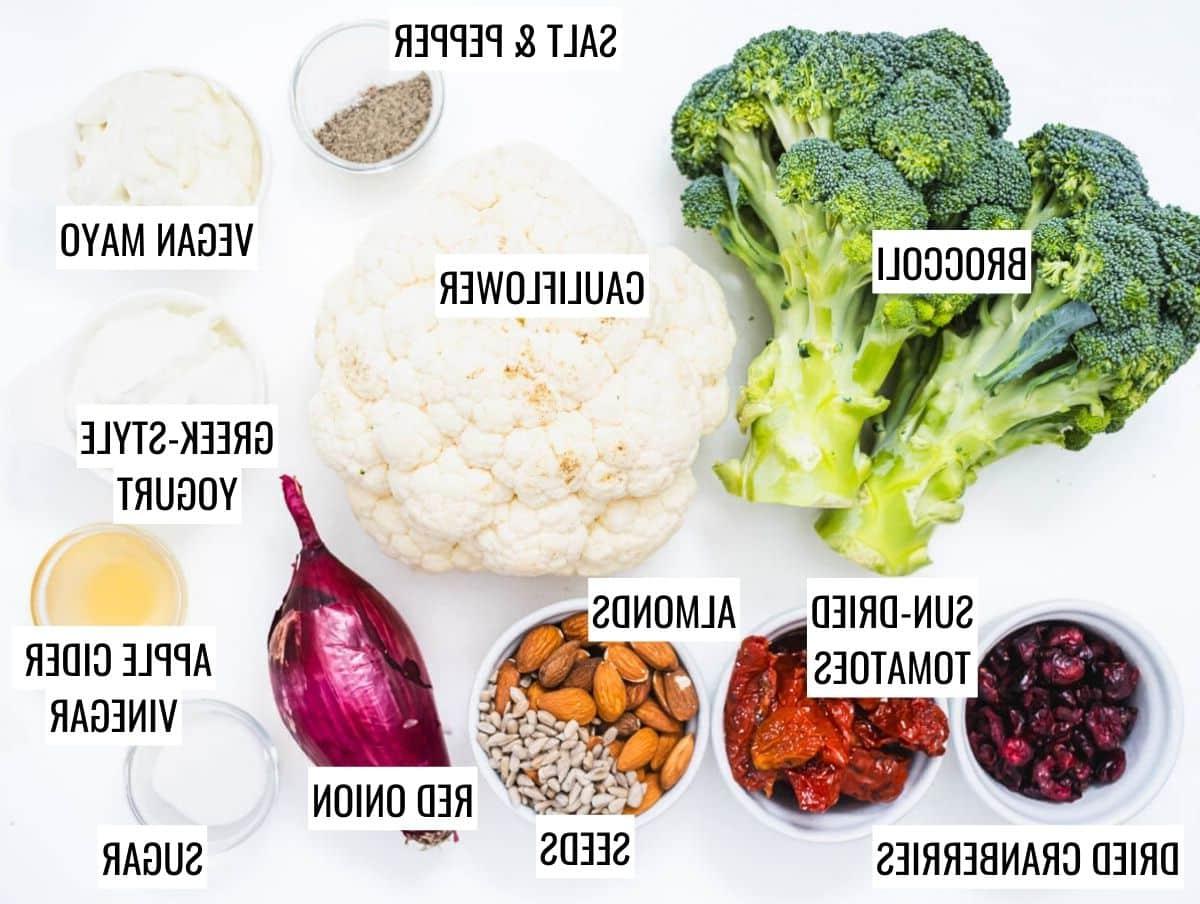 Cauliflower broccoli salad ingredients