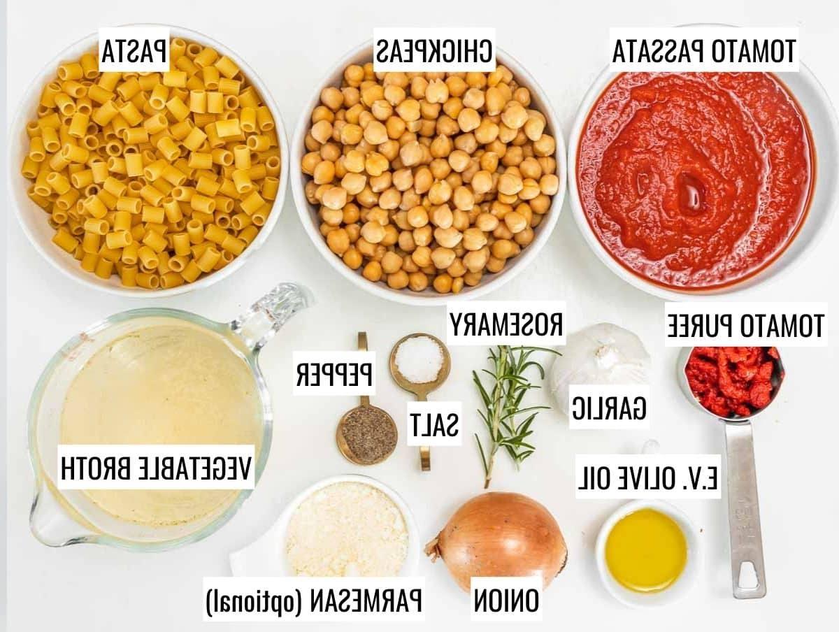 Pasta e Ceci (Nudeln mit Kichererbsen) 4 Zutaten für Pasta e ceci