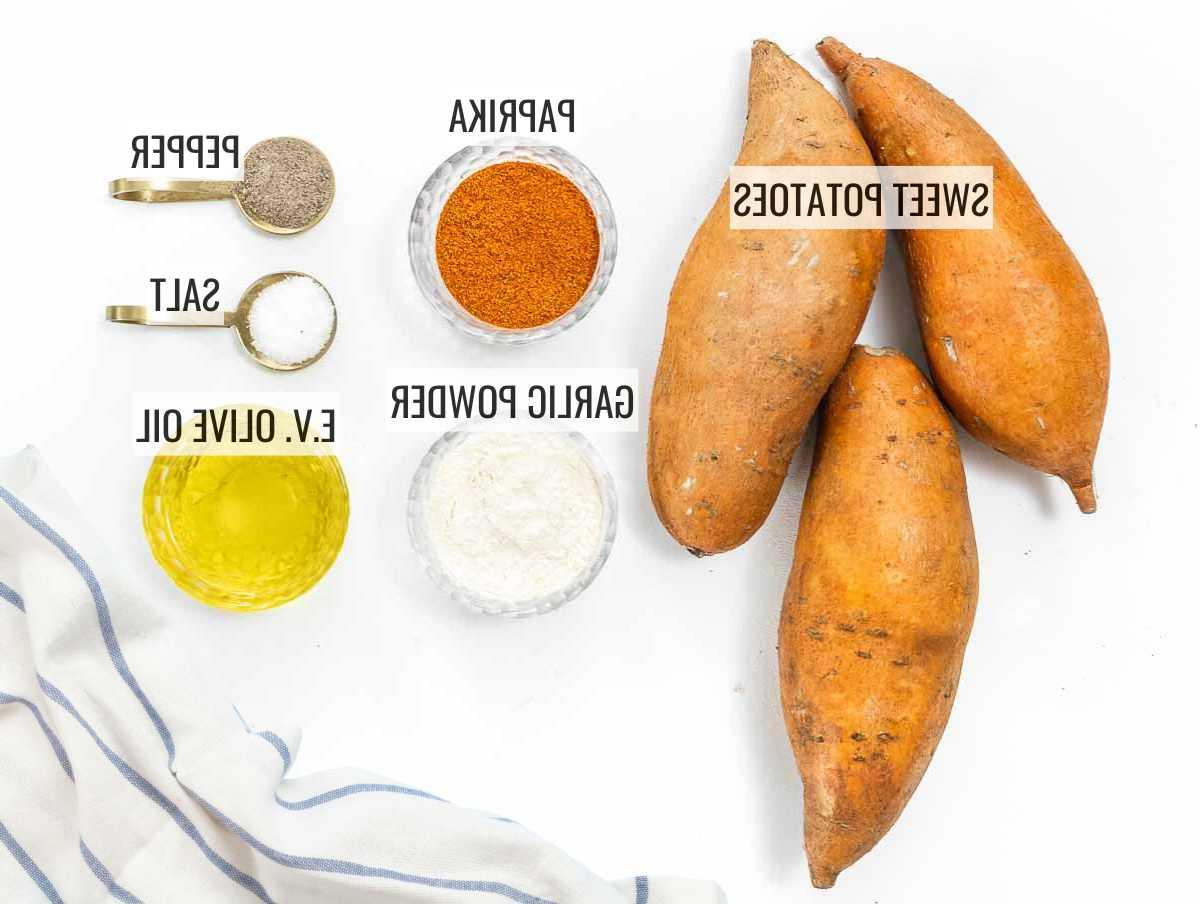 Zutaten für geröstete Süßkartoffeln
