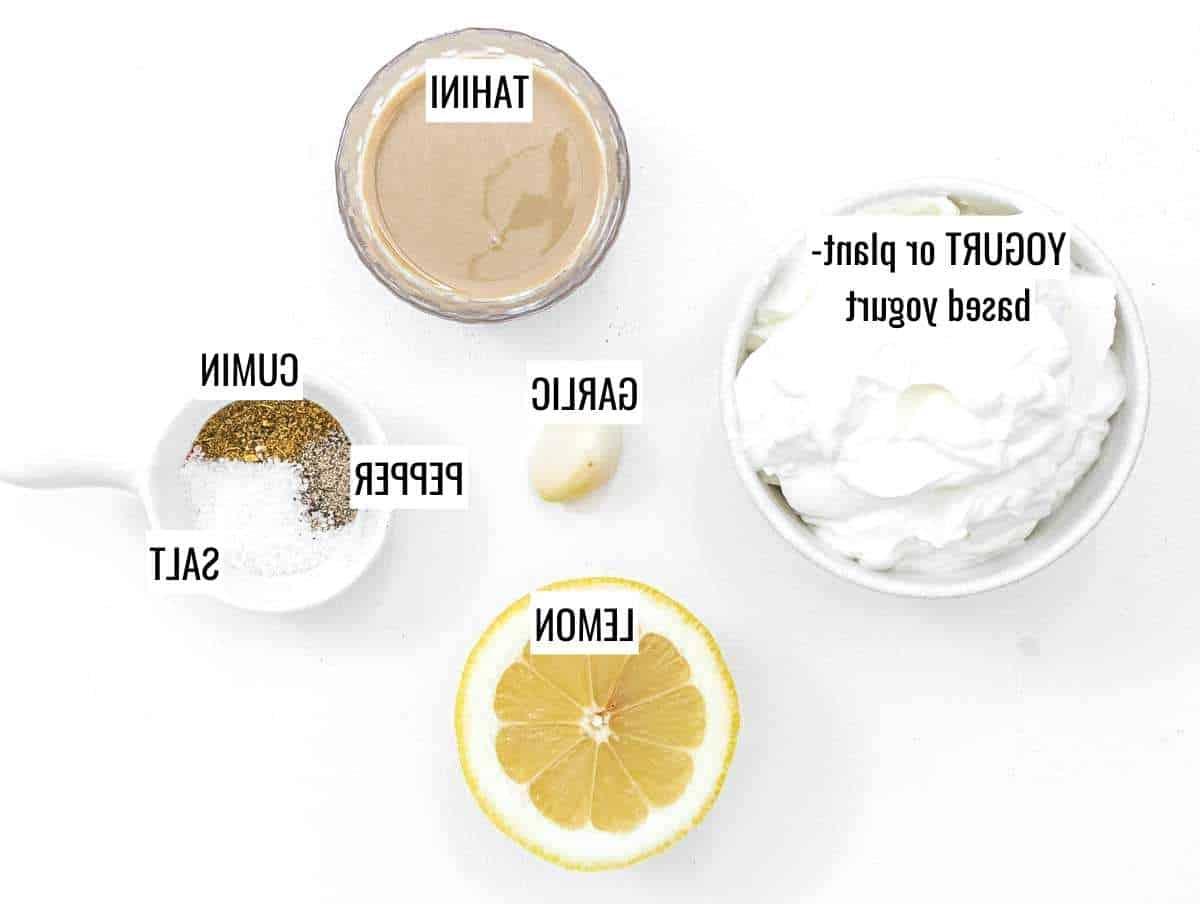 Joghurt-Tahini-Soße 4 Tahini-Joghurt-Sauce Zutaten