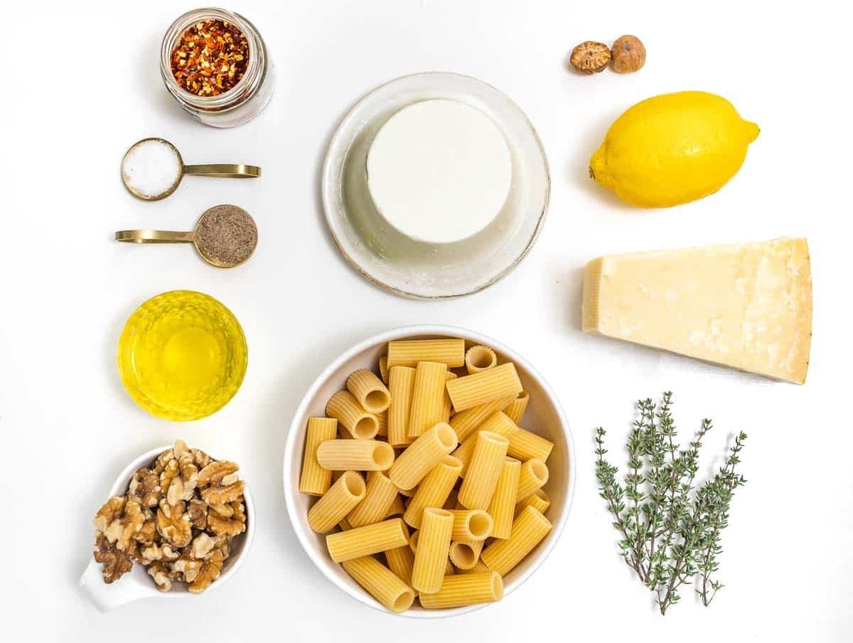 Zutaten für Pasta al Limone