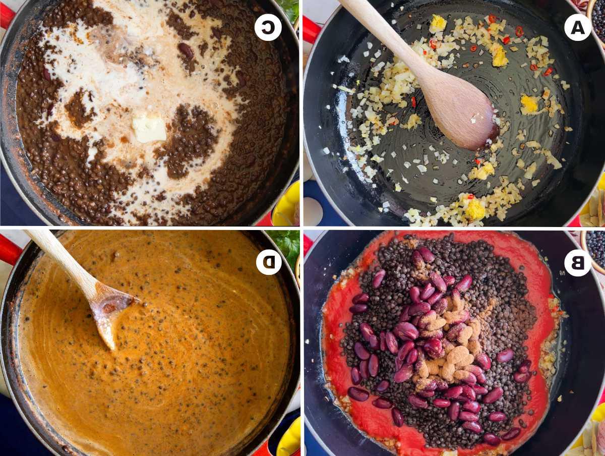 Dal Makhani in vier Schritten zubereiten.