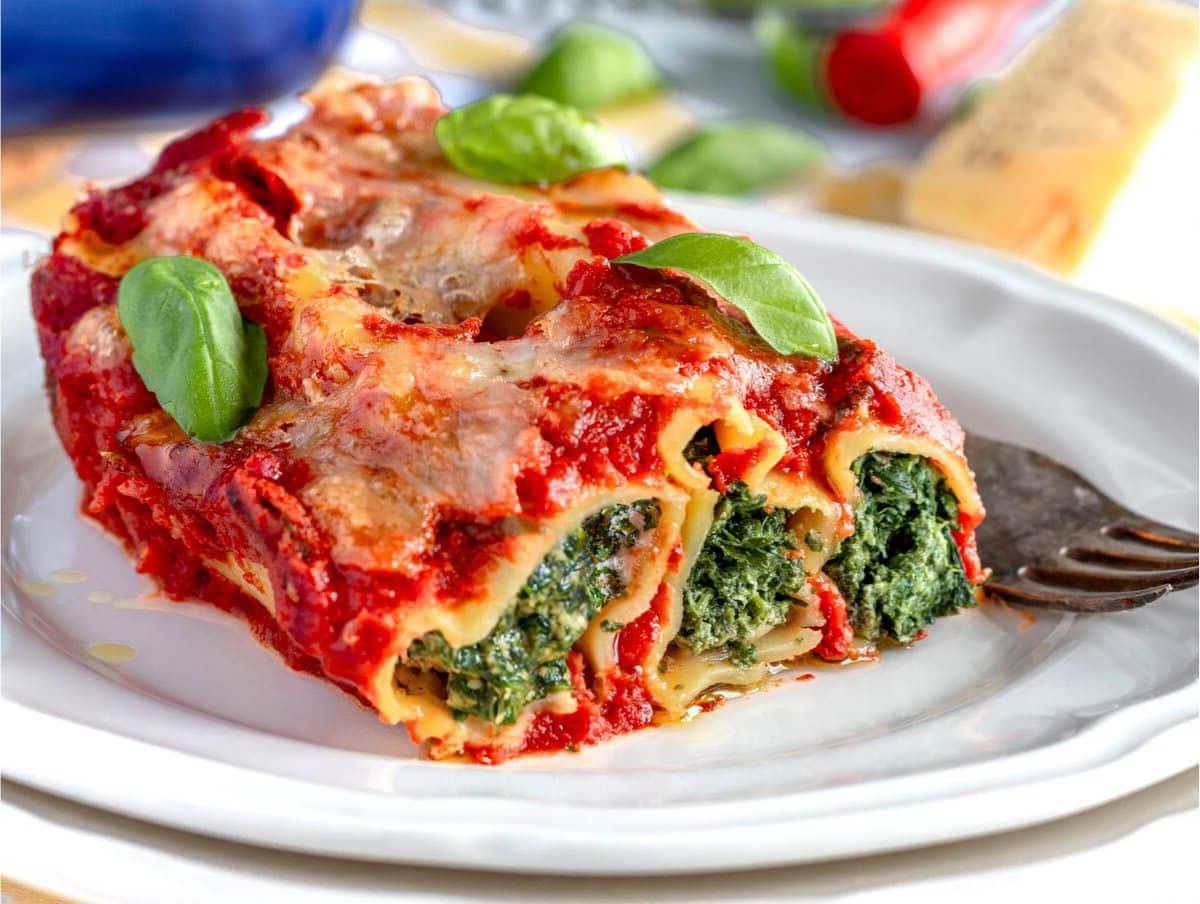 Cannelloni Spinat und Ricotta (Manicotti)