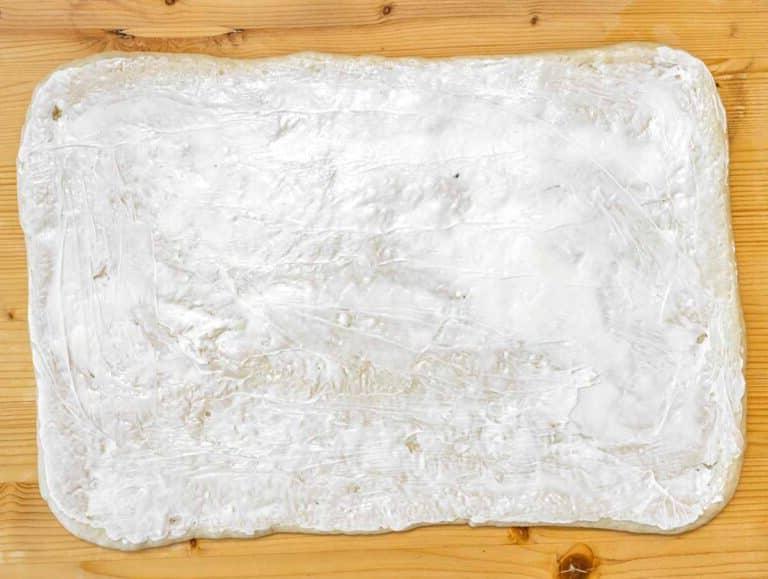 butterschicht auf teig