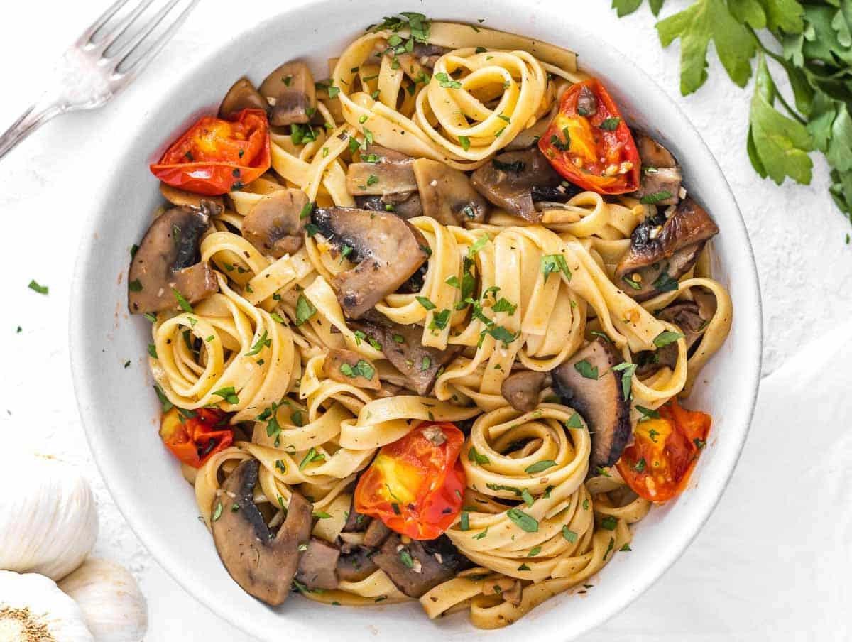 Pilz-Pasta mit Kirschtomaten