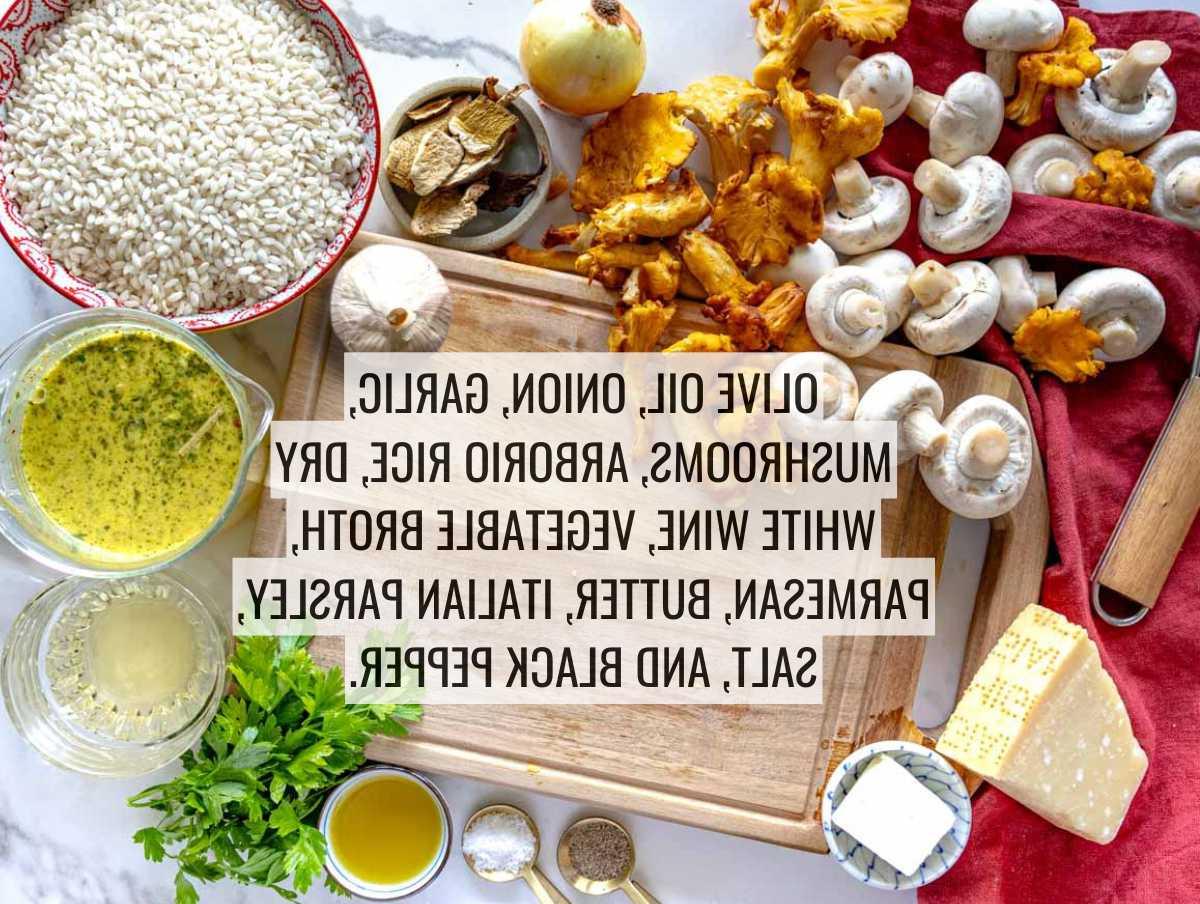 Zutaten für Pilzrisotto