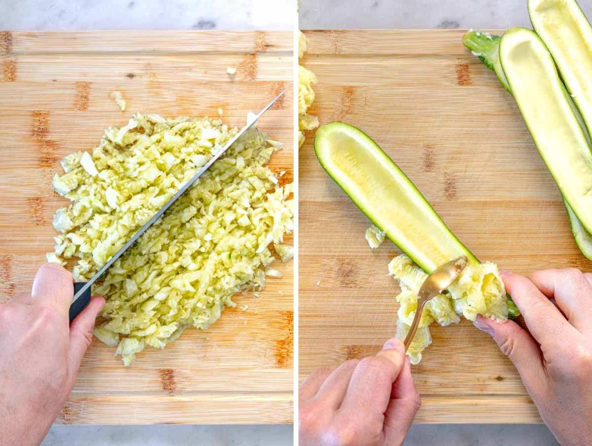 Zucchini-Boote 5 Schritt-für-Schritt-Anleitung zum Aushöhlen von Zucchinibooten