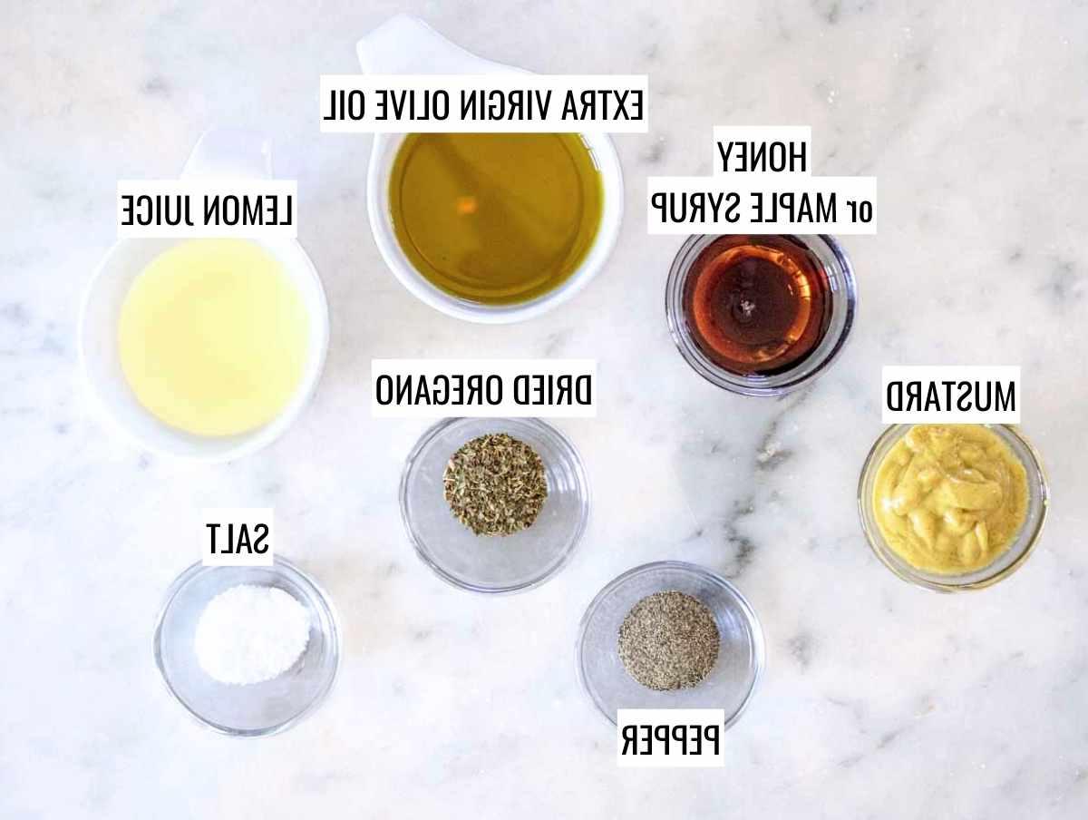 Zutaten für Honig-Senf-Dressing für Kichererbsensalat
