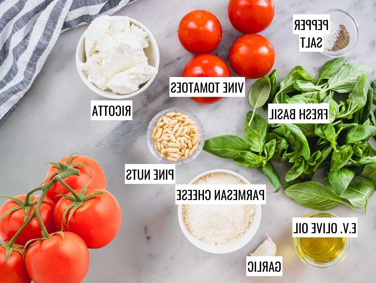 Zutaten für rotes Pesto
