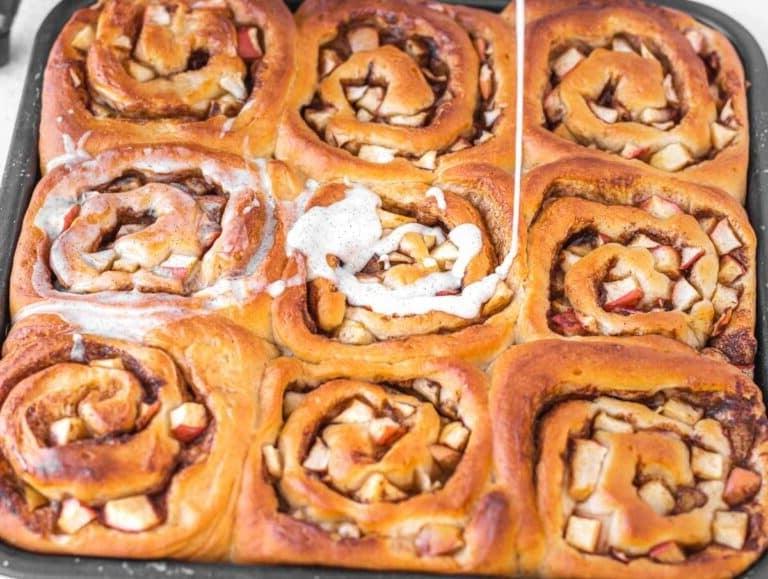 apfel-zimtschnecken mit glasur