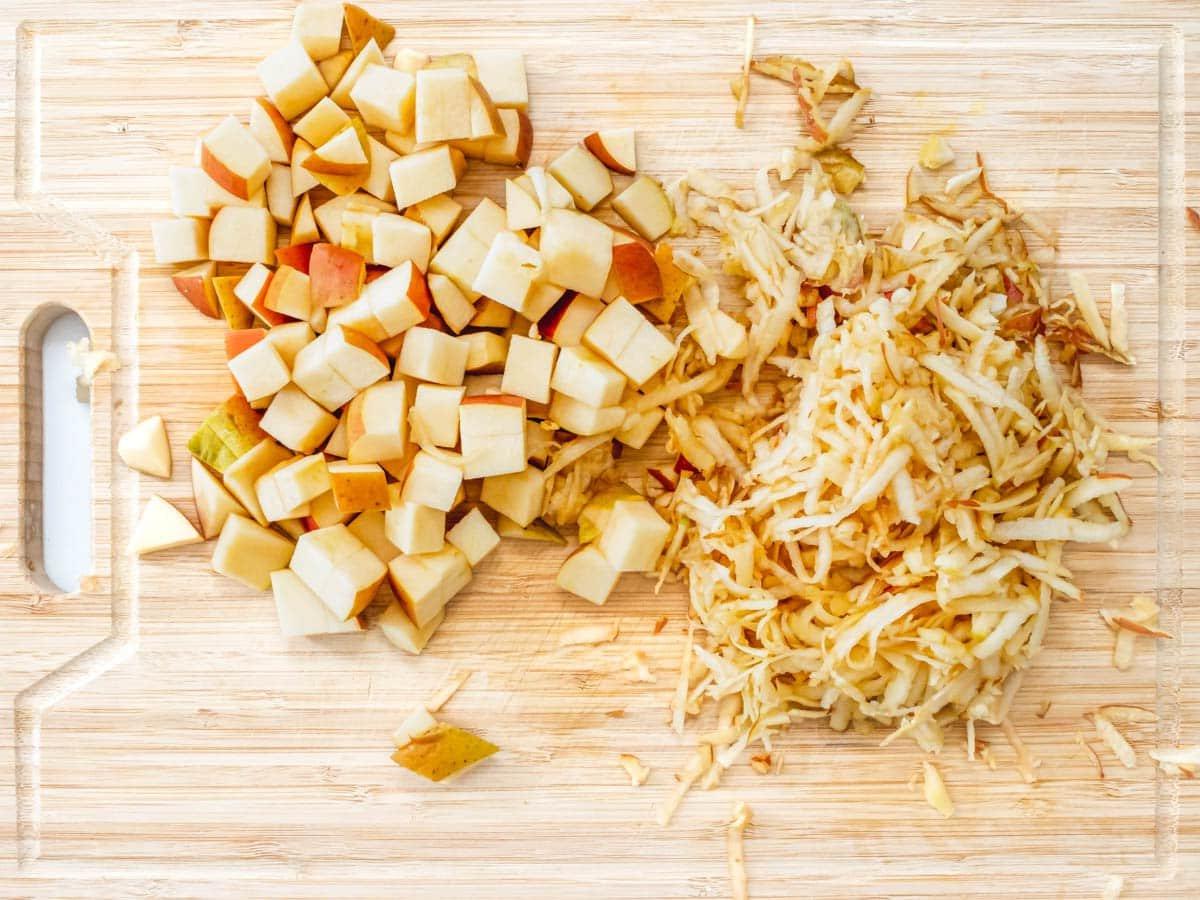 Vegane Apfelmuffins 6 gehackte Äpfel