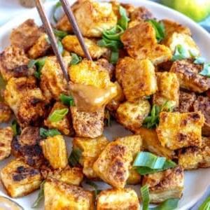 Rezept für gebratenes Tofu.