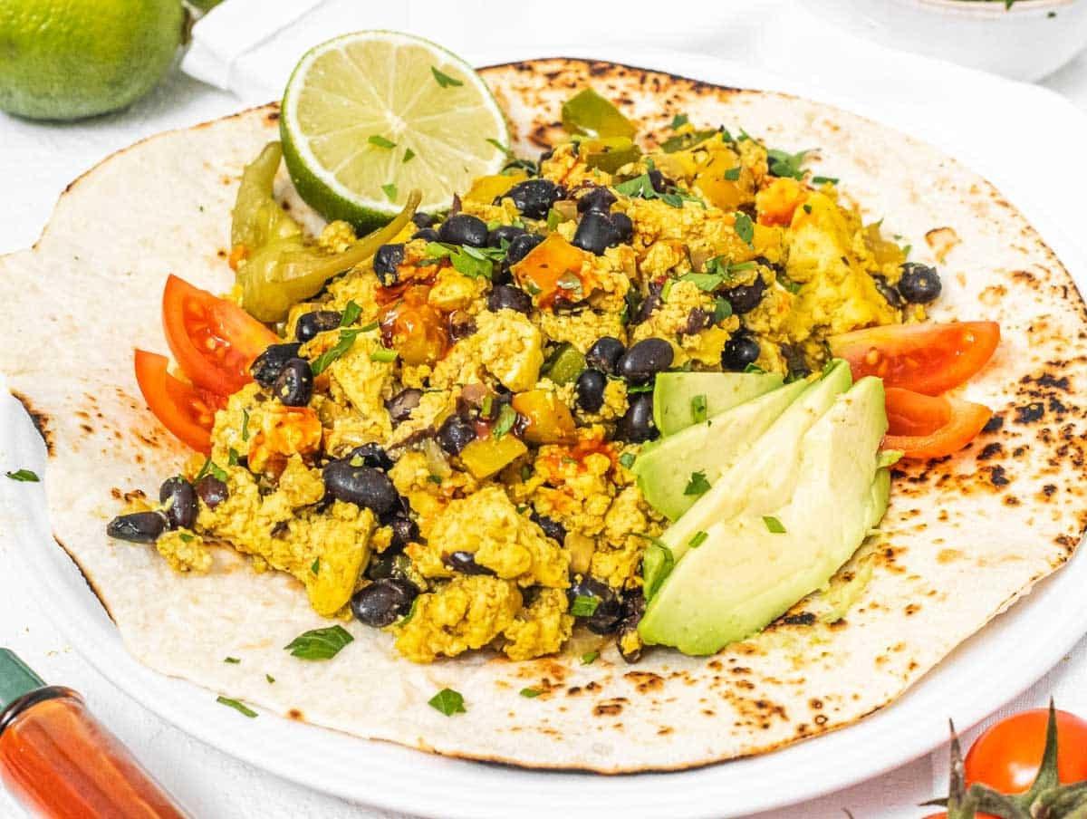 black bean breakfast burrito
