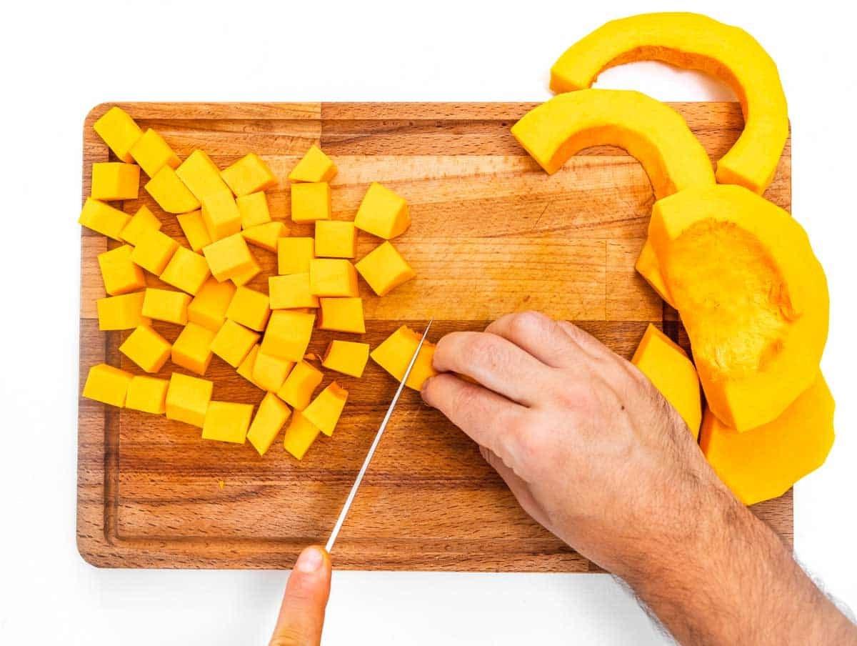 Butternusskürbiswürfel