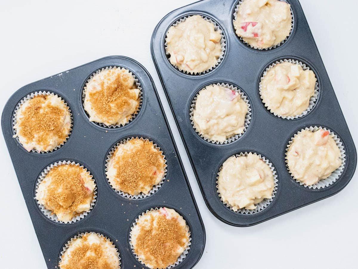 Vegane Apfelmuffins 9 vegane Apfelmuffins vor dem Backen