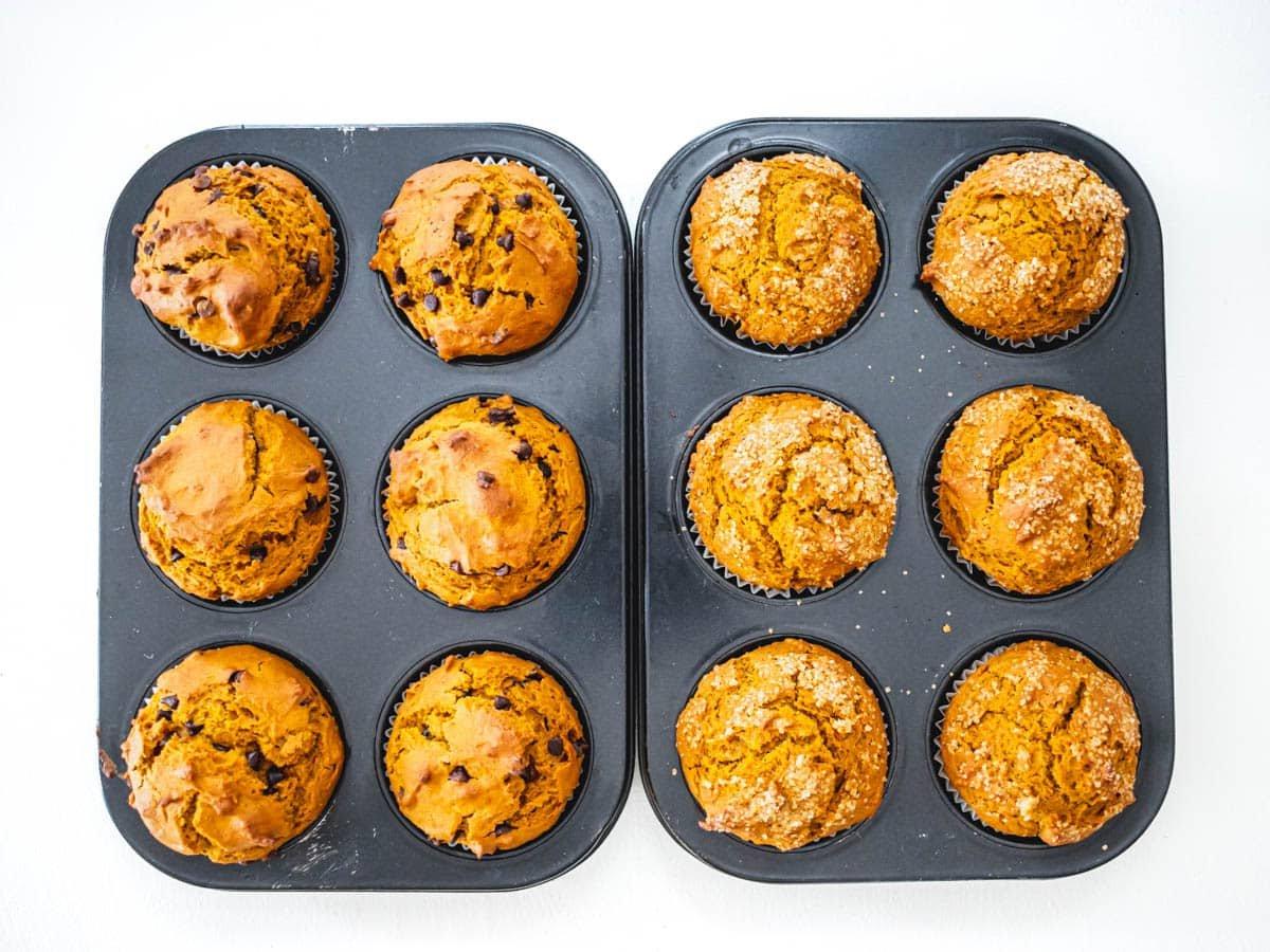 Vegane Kürbismuffins nach dem Backen