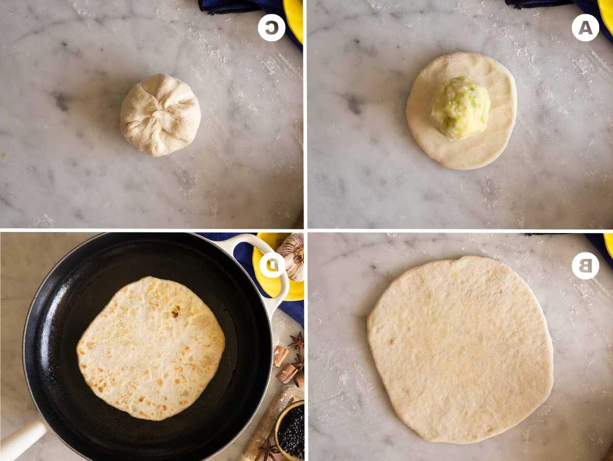 Anleitung für gefülltes Paratha.